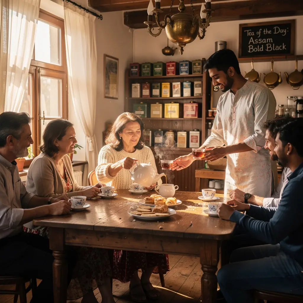 Assam fekete tea levelek, gazdag malátás ízzel és telt testtel.