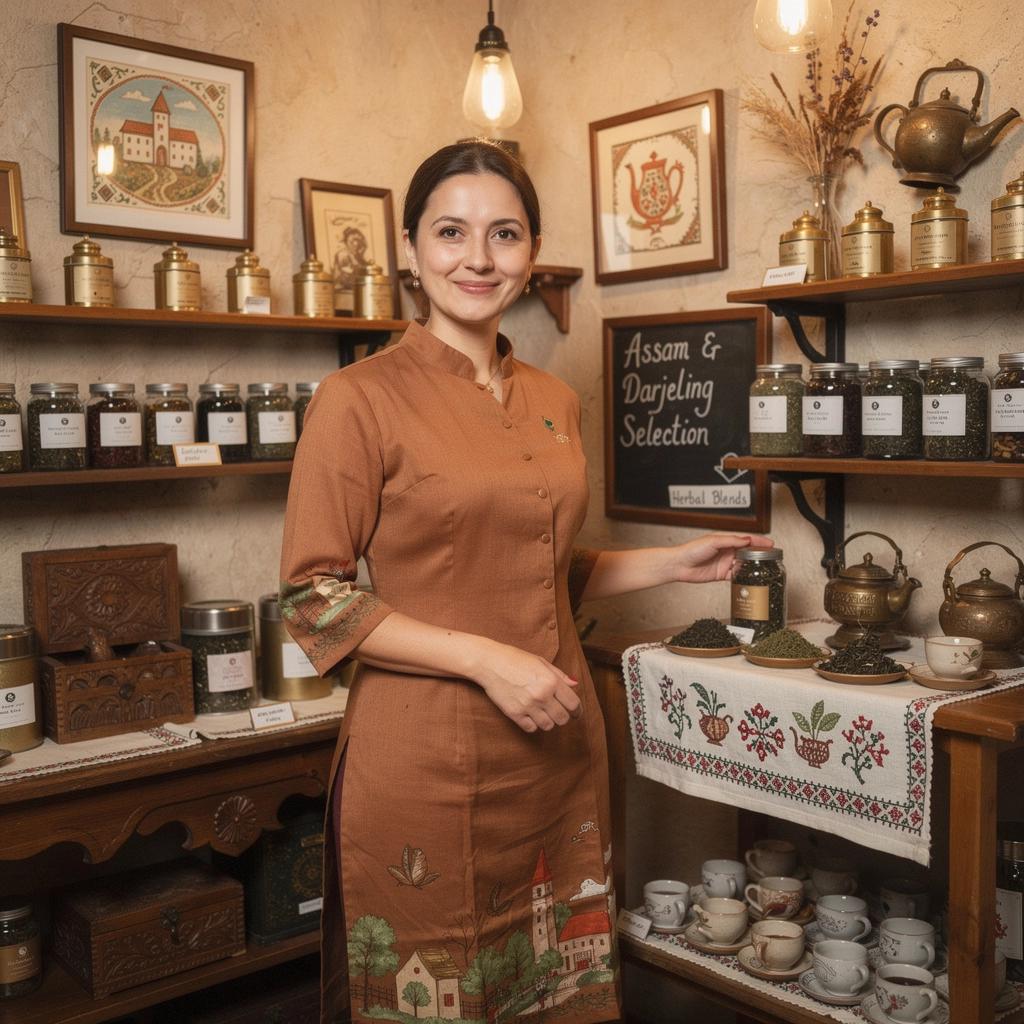 Teázási pillanat, emberek élvezik a malátás Assam teát egy teraszon.